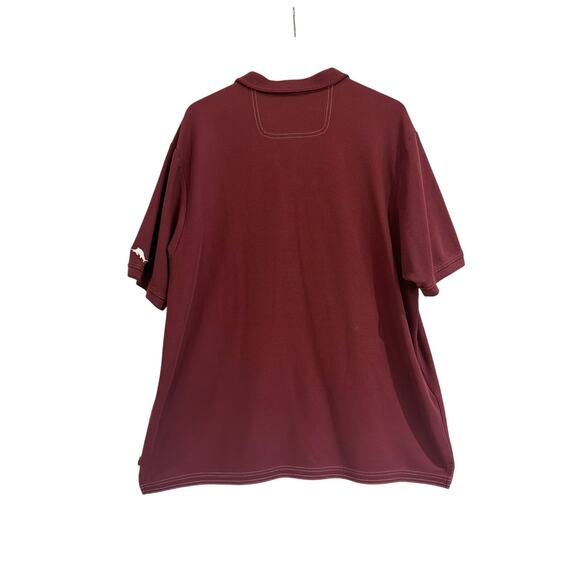 Tommy Bahama Shirt Mens XXL Maroon Texas A&M Aggies Polo Shirt Sleeve NCAA - Picture 3 of 5